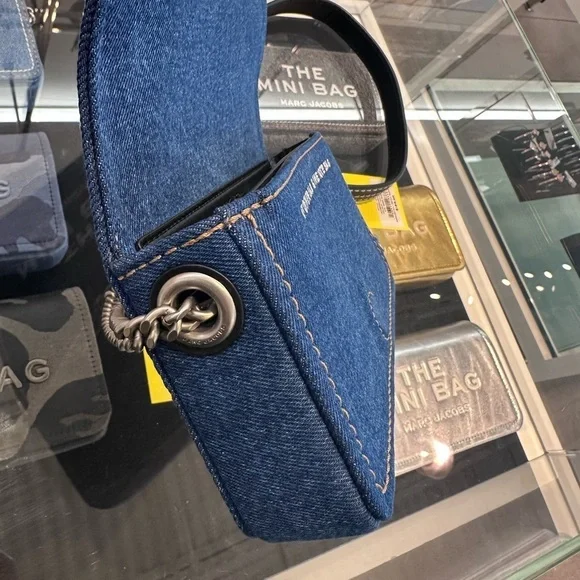 NWT! NEW! Marc Jacobs The Denim Chain Mini Bag -Dark Wash - Picture 8 of 14